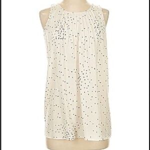 Madison Marcus Cream Sleeveless Top with Black Dots